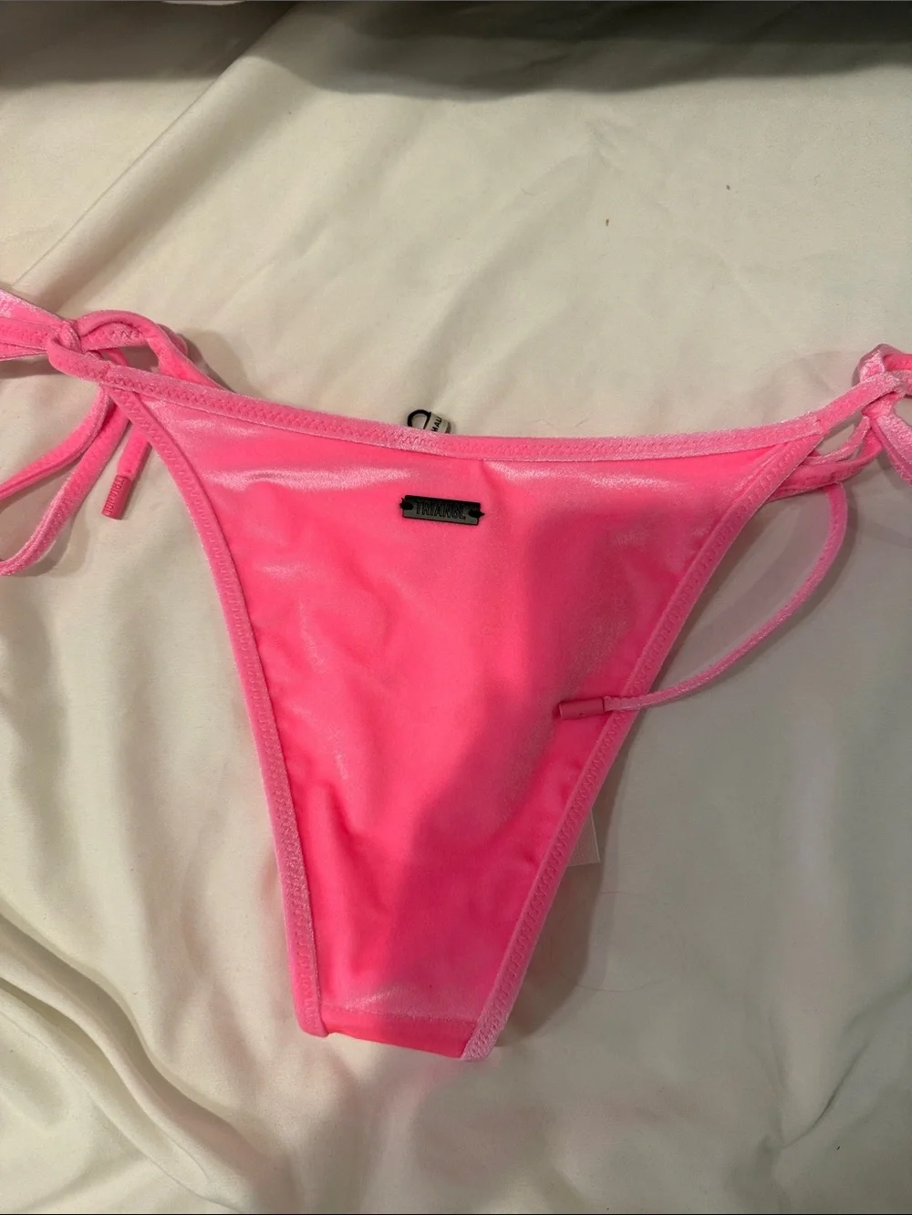 NWT triangl swimwear vinca - pink candy velvet triangle bikini set xs